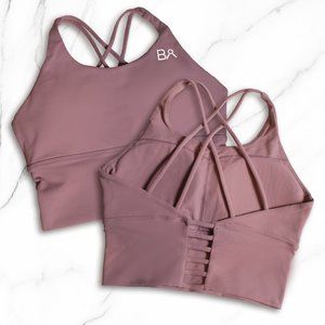 Longline Strappy Sports Bra - Rose